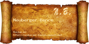 Neuberger Bence névjegykártya